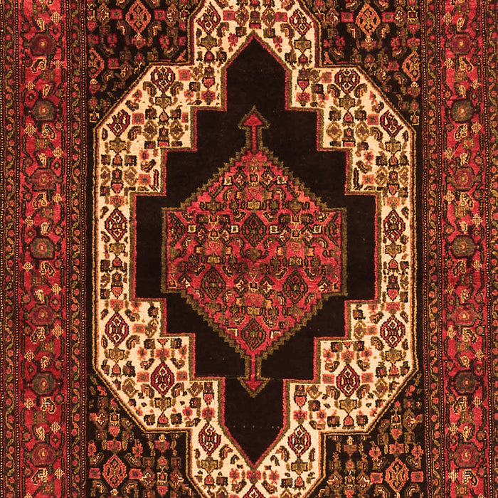 Serging Thickness of Machine Washable Persian Orange Traditional Area Rugs, wshtr2419org