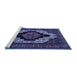 Sideview of Machine Washable Persian Blue Traditional Rug, wshtr2419blu