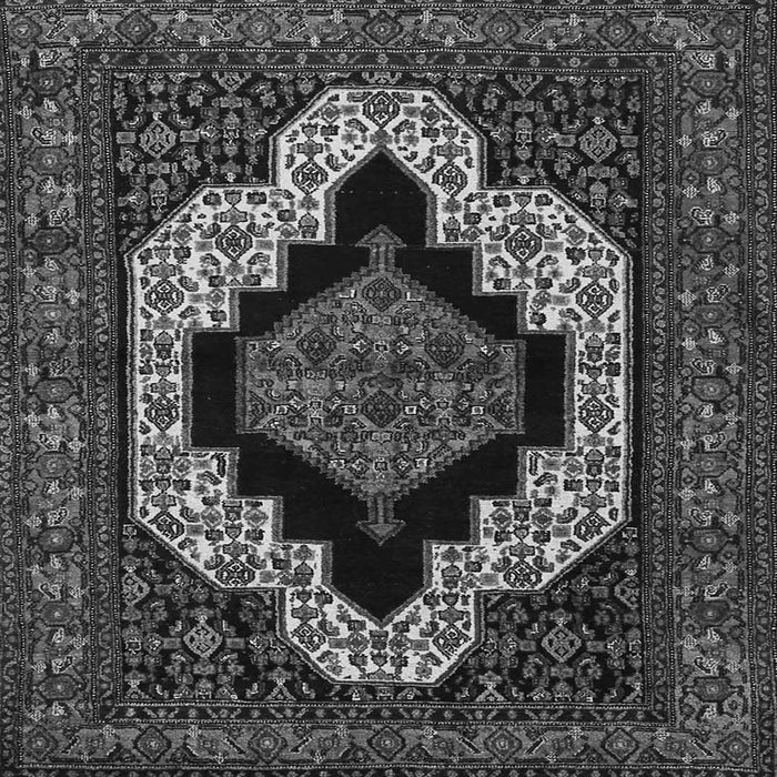Round Machine Washable Persian Gray Traditional Rug, wshtr2419gry