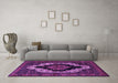 Machine Washable Persian Purple Traditional Area Rugs in a Living Room, wshtr2419pur