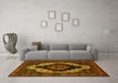 Machine Washable Persian Yellow Traditional Rug in a Living Room, wshtr2419yw