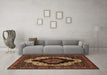 Machine Washable Persian Brown Traditional Rug in a Living Room,, wshtr2419brn