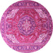 Round Persian Pink Traditional Rug, tr241pnk