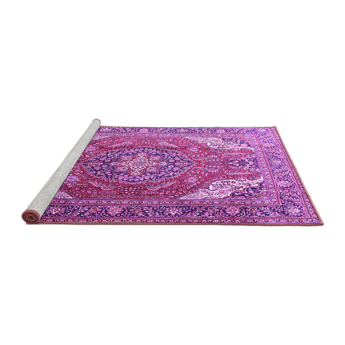 Sideview of Machine Washable Persian Purple Traditional Area Rugs, wshtr241pur