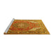 Sideview of Machine Washable Persian Yellow Traditional Rug, wshtr241yw