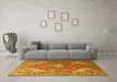 Machine Washable Persian Yellow Traditional Rug in a Living Room, wshtr241yw