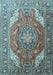 Machine Washable Persian Light Blue Traditional Rug, wshtr241lblu