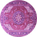 Round Persian Purple Traditional Rug, tr241pur
