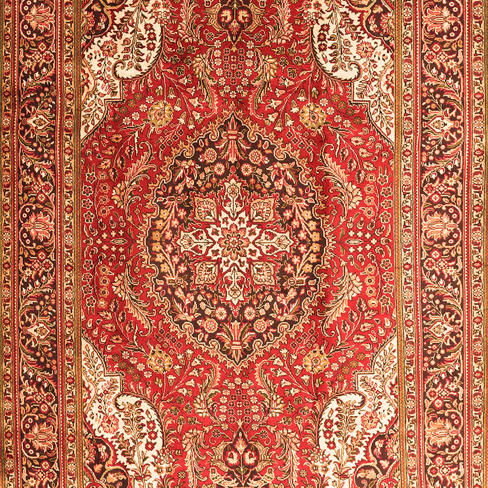 Serging Thickness of Machine Washable Persian Orange Traditional Area Rugs, wshtr241org