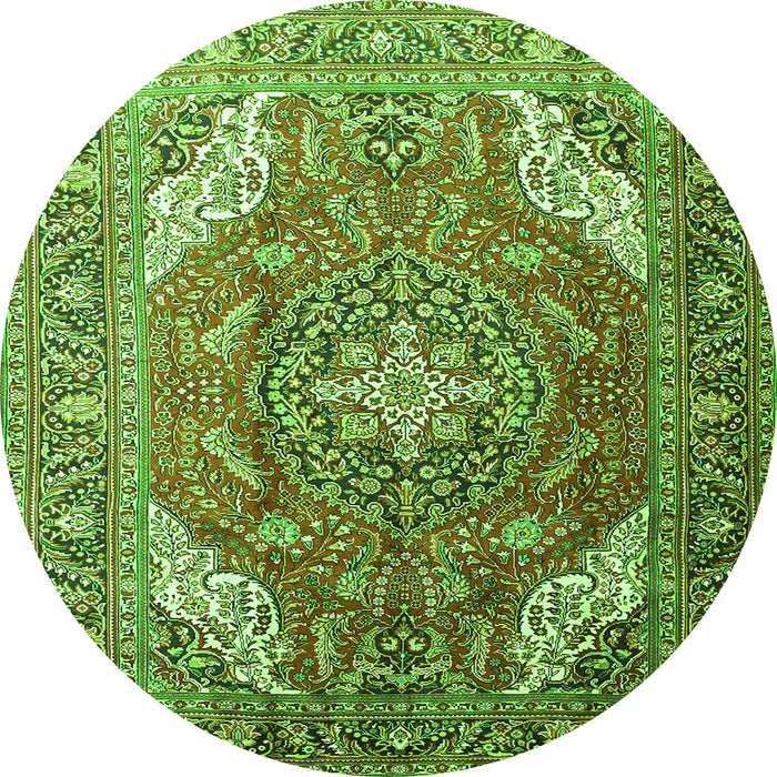 Square Persian Green Traditional Rug, tr241grn