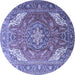 Round Persian Blue Traditional Rug, tr241blu