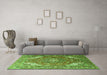 Machine Washable Persian Green Traditional Area Rugs in a Living Room,, wshtr241grn