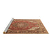 Sideview of Machine Washable Persian Brown Traditional Rug, wshtr241brn