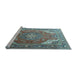 Sideview of Machine Washable Persian Light Blue Traditional Rug, wshtr241lblu