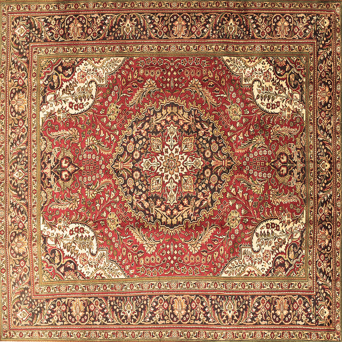 Square Machine Washable Persian Brown Traditional Rug, wshtr241brn