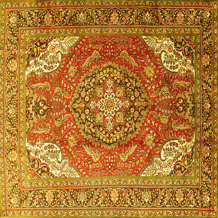 Square Persian Yellow Traditional Rug, tr241yw