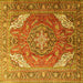 Square Persian Yellow Traditional Rug, tr241yw
