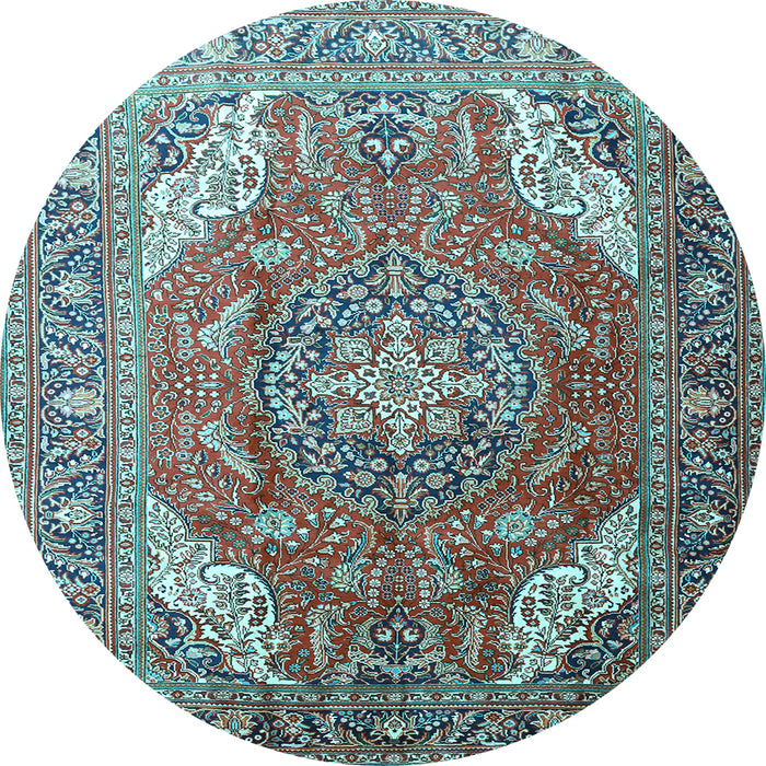 Round Persian Light Blue Traditional Rug, tr241lblu