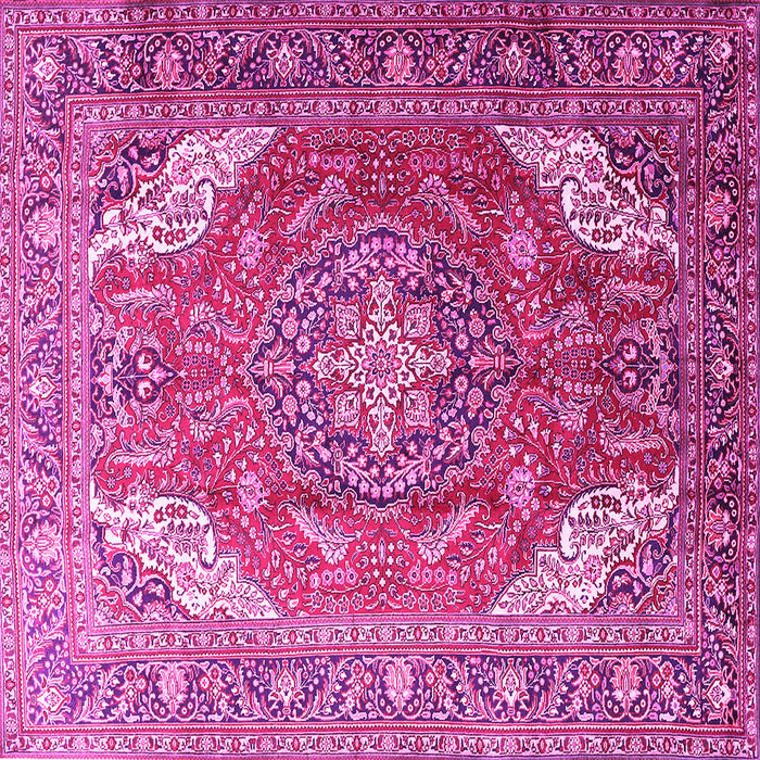 Square Machine Washable Persian Pink Traditional Rug, wshtr241pnk