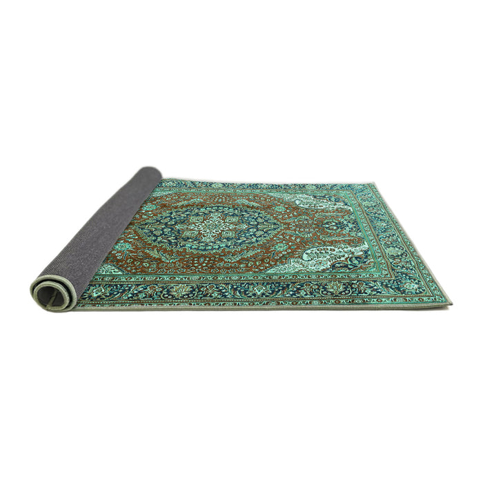 Sideview of Persian Turquoise Traditional Rug, tr241turq