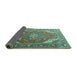 Sideview of Persian Turquoise Traditional Rug, tr241turq