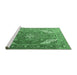 Sideview of Machine Washable Persian Emerald Green Traditional Area Rugs, wshtr241emgrn