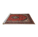 Sideview of Machine Washable Traditional Saffron Red Rug, wshtr242