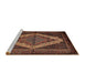 Sideview of Machine Washable Traditional Gold Brown Rug, wshtr2420