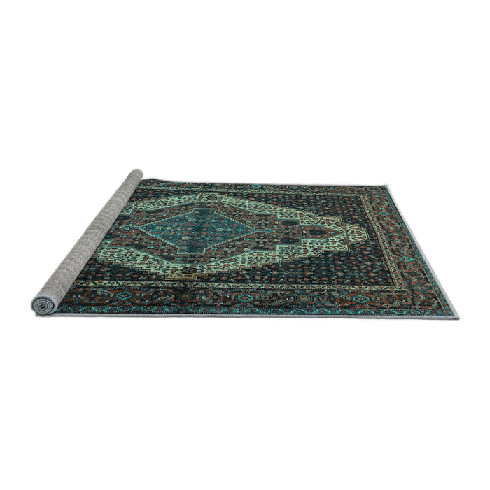 Sideview of Machine Washable Persian Light Blue Traditional Rug, wshtr2420lblu