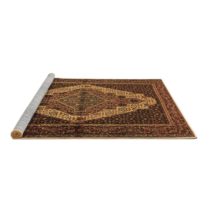 Sideview of Machine Washable Persian Brown Traditional Rug, wshtr2420brn
