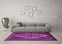 Machine Washable Persian Purple Traditional Rug, wshtr2420pur