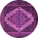 Round Machine Washable Persian Purple Traditional Area Rugs, wshtr2420pur