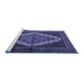 Sideview of Machine Washable Persian Blue Traditional Rug, wshtr2420blu