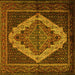 Square Machine Washable Persian Yellow Traditional Rug, wshtr2420yw