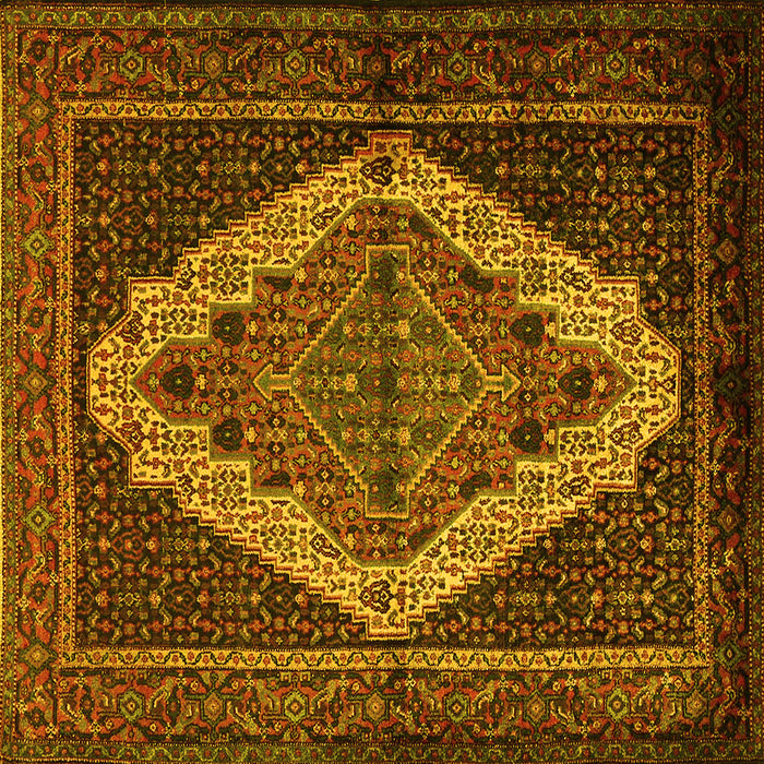 Square Persian Yellow Traditional Rug, tr2420yw