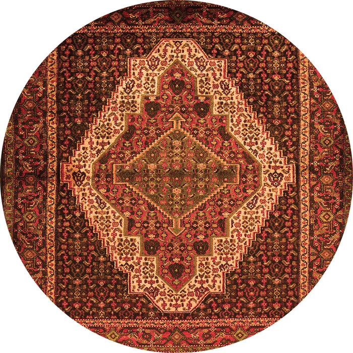Machine Washable Persian Orange Traditional Area Rugs, wshtr2420org
