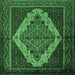 Square Persian Emerald Green Traditional Rug, tr2420emgrn