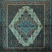 Square Machine Washable Persian Light Blue Traditional Rug, wshtr2420lblu