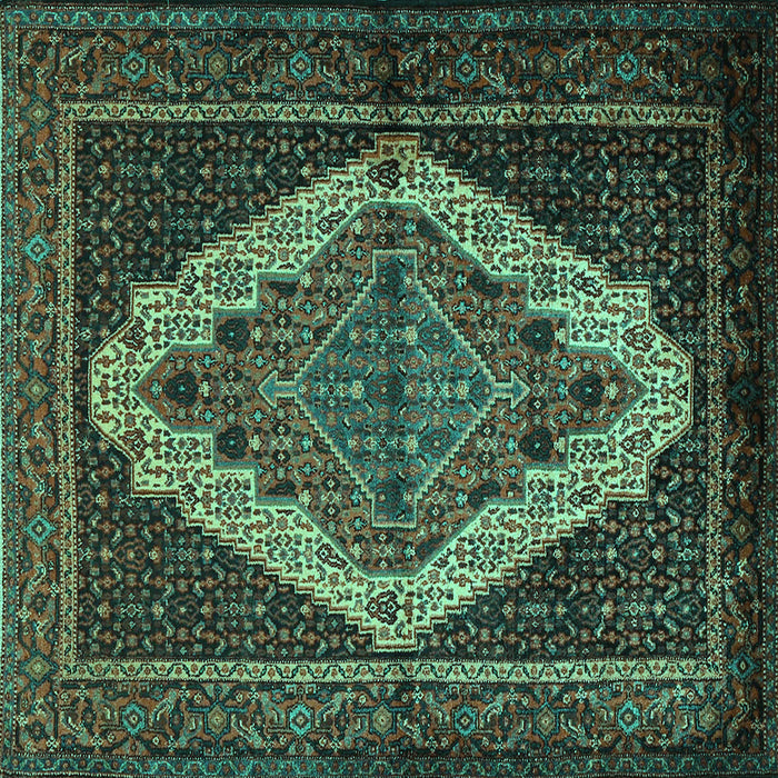 Square Persian Turquoise Traditional Rug, tr2420turq