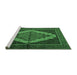 Sideview of Machine Washable Persian Emerald Green Traditional Area Rugs, wshtr2420emgrn