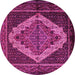 Round Machine Washable Persian Pink Traditional Rug, wshtr2420pnk