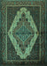 Machine Washable Persian Turquoise Traditional Area Rugs, wshtr2420turq