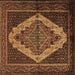 Square Machine Washable Persian Brown Traditional Rug, wshtr2420brn