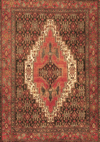 Medallion Brown Traditional Rug, tr2421brn