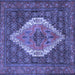 Square Medallion Blue Traditional Rug, tr2421blu