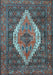 Medallion Light Blue Traditional Rug, tr2421lblu