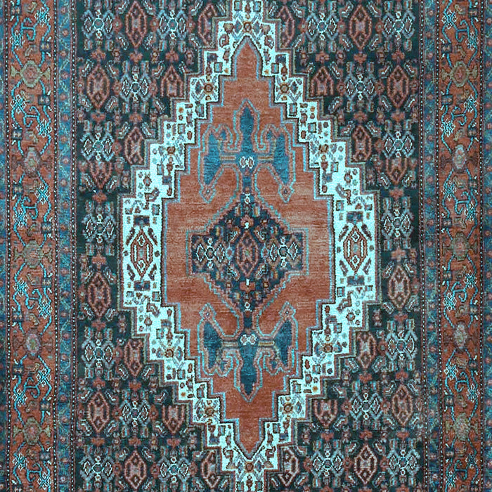 Medallion Light Blue Traditional Rug, tr2421lblu