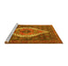 Sideview of Machine Washable Medallion Yellow Traditional Rug, wshtr2421yw