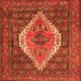 Serging Thickness of Medallion Orange Traditional Rug, tr2421org