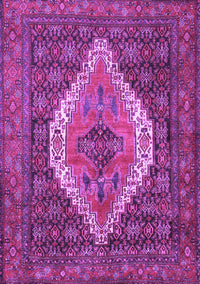 Medallion Purple Traditional Rug, tr2421pur